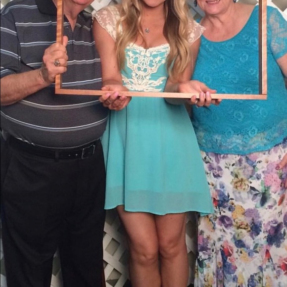 Blue/white crocheted sundress - Picture 5 of 5